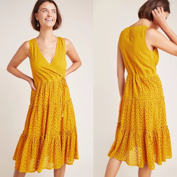Anthropologie Frye Nuri Eyelet Wrap Dress - Picture 7 of 8